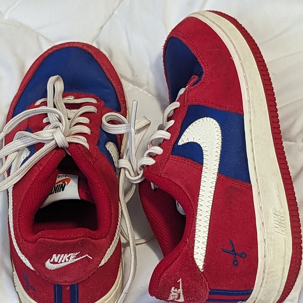 Nike Air force 1 royal blue and red boys Sz: 3y - Picture 5 of 7